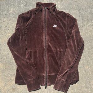 Brown Nike Velour Zip-up